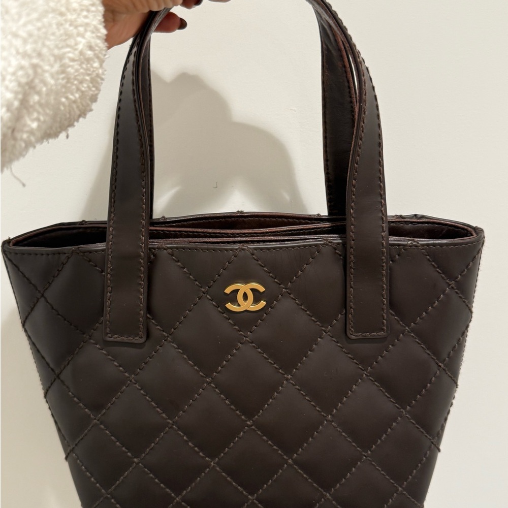 Chanel Dark Brown Quilted Tote